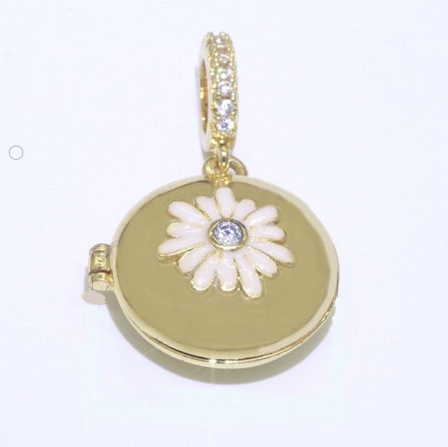 Flower Gold Filled Round Pendants J-864