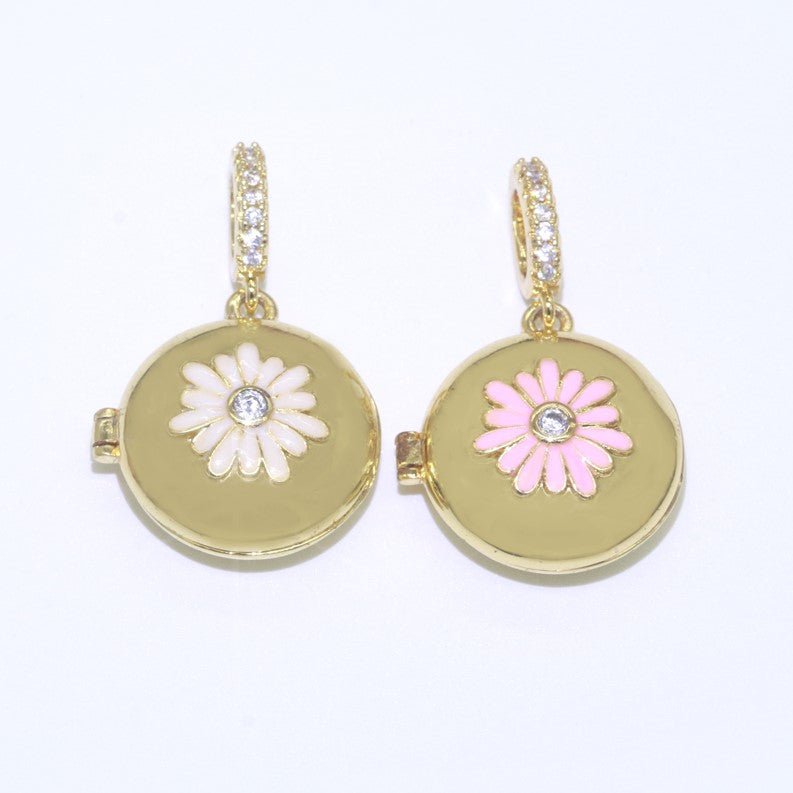 Flower Gold Filled Round Pendants J-864