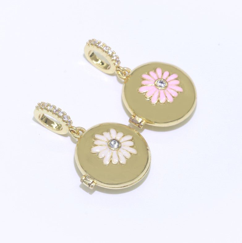 Flower Gold Filled Round Pendants J-864