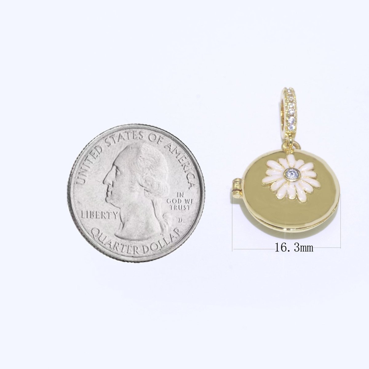 Flower Gold Filled Round Pendants J-864