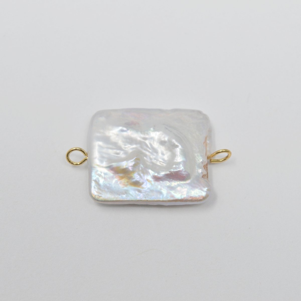 Freeform Square Shape Genuine Freshwater Pearls Connector, 15x25mm, Irregular Rectangle Fresh Water Keishi Pearl Beads Charm Wholesale P-1802