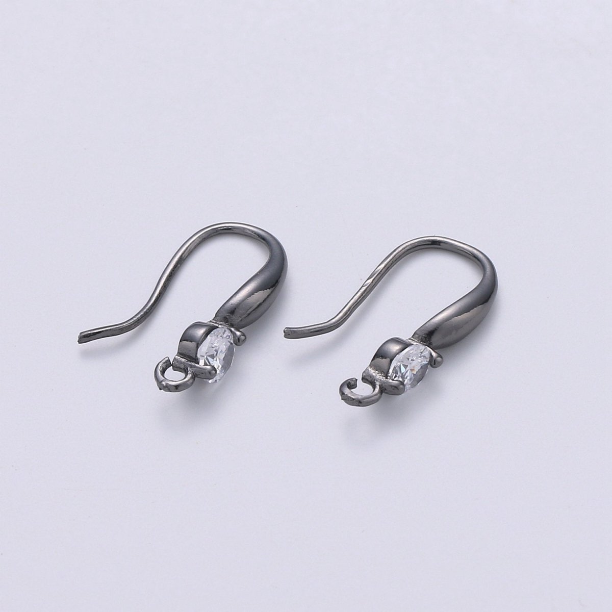 French Hook Earrings in Gold, French Hook Earrings / Gold Hook Ear Wires w/ Cz / French Hook / Earrings Craft K-822 K-823