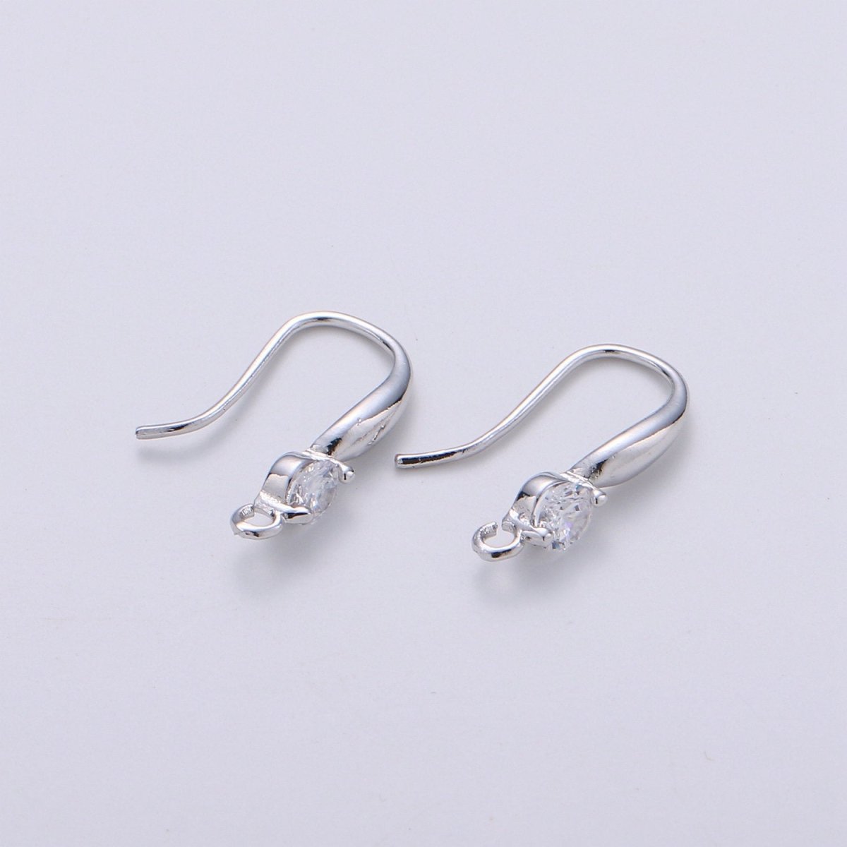 French Hook Earrings in Gold, French Hook Earrings / Gold Hook Ear Wires w/ Cz / French Hook / Earrings Craft K-822 K-823