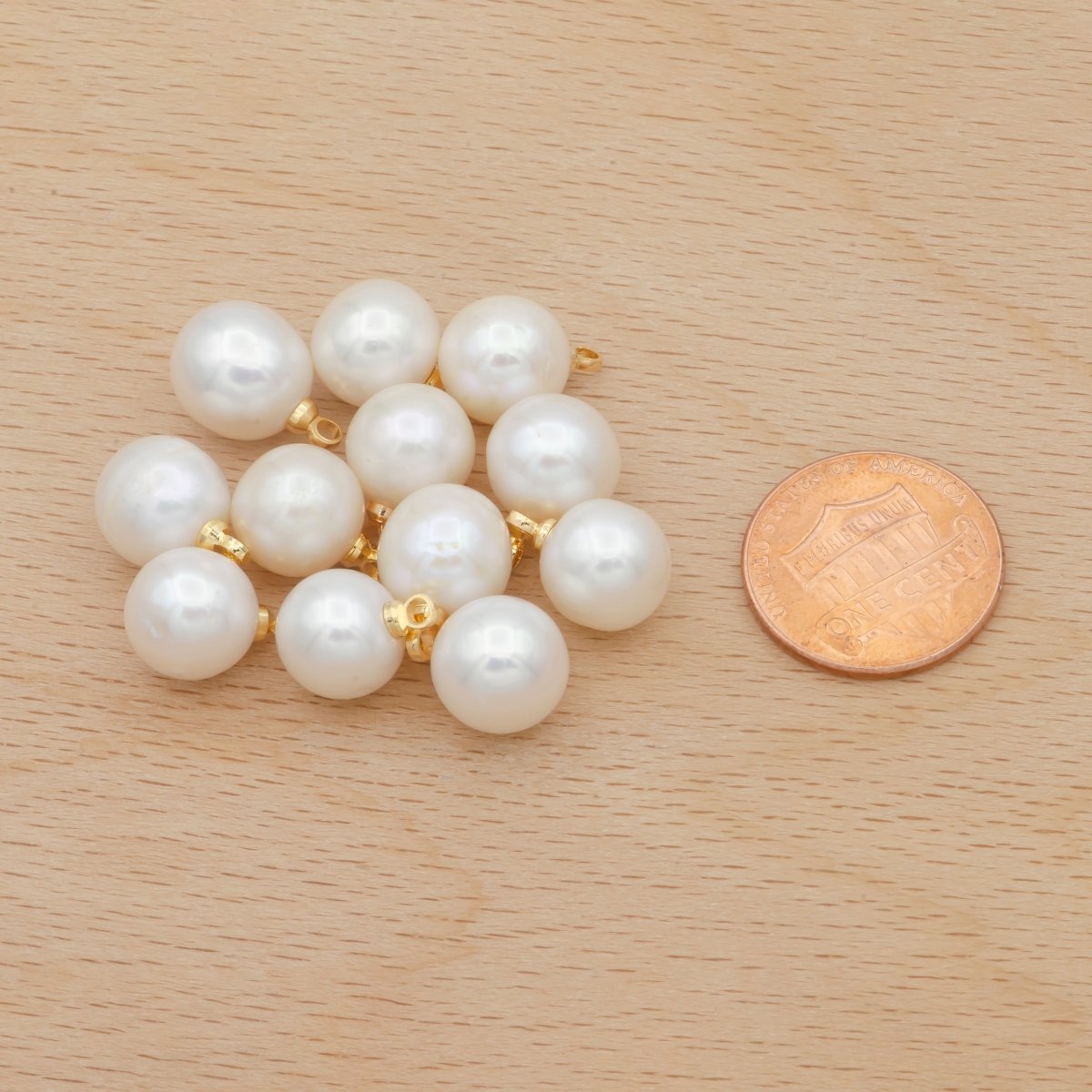 Fresh Water Pearl Ball Round Pearl Charm - P-1823