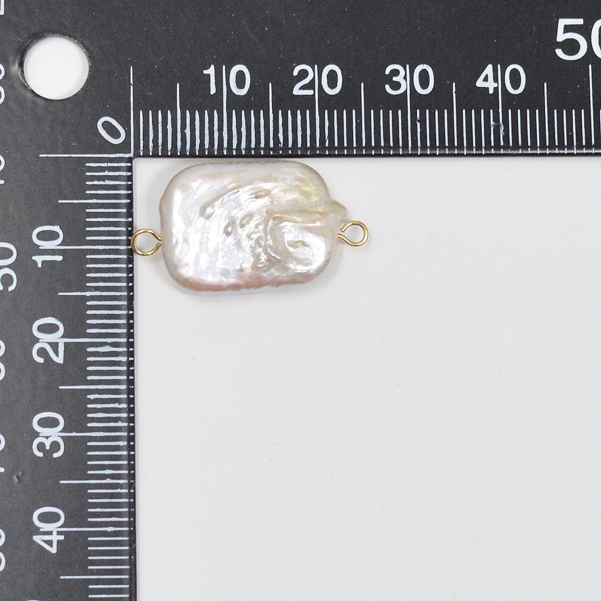 Freshwater Pearl Simple Rectangle Pearl Connectors P-1805 - DLUXCA