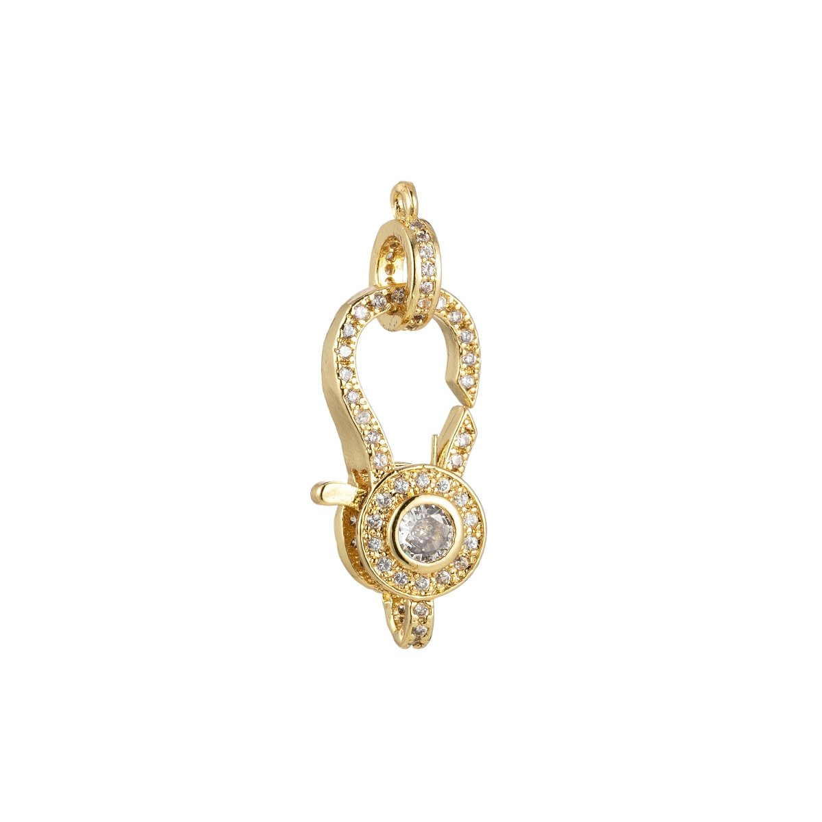 Full Cz Lobster Clasp Unique Design Lobster Claw with Jump Ring for Necklace Bracelet Making Supply L-285~L-288