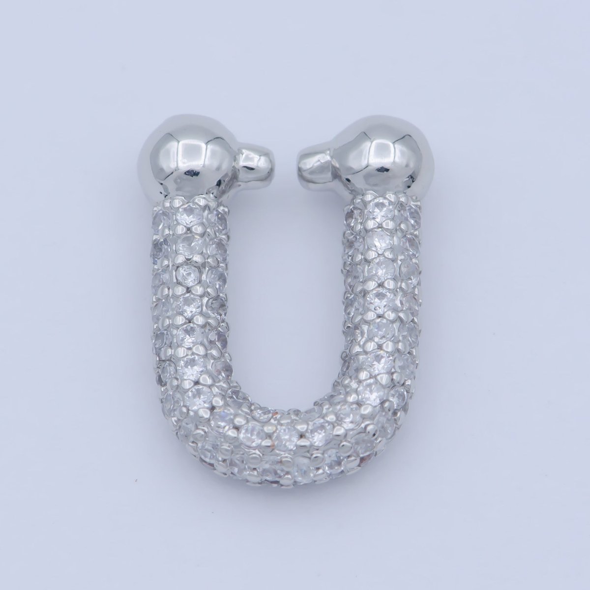 Full Cz Micro Pave U Shape Shackle link for Chain Connector Paper Clip Chunky Bold Chain Green Blue Black Fuschia Clear Cubic Gold Supply L-340~L-345