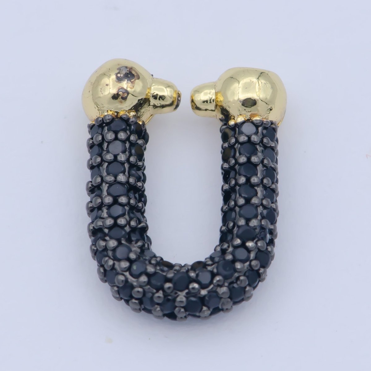 Full Cz Micro Pave U Shape Shackle link for Chain Connector Paper Clip Chunky Bold Chain Green Blue Black Fuschia Clear Cubic Gold Supply L-340~L-345