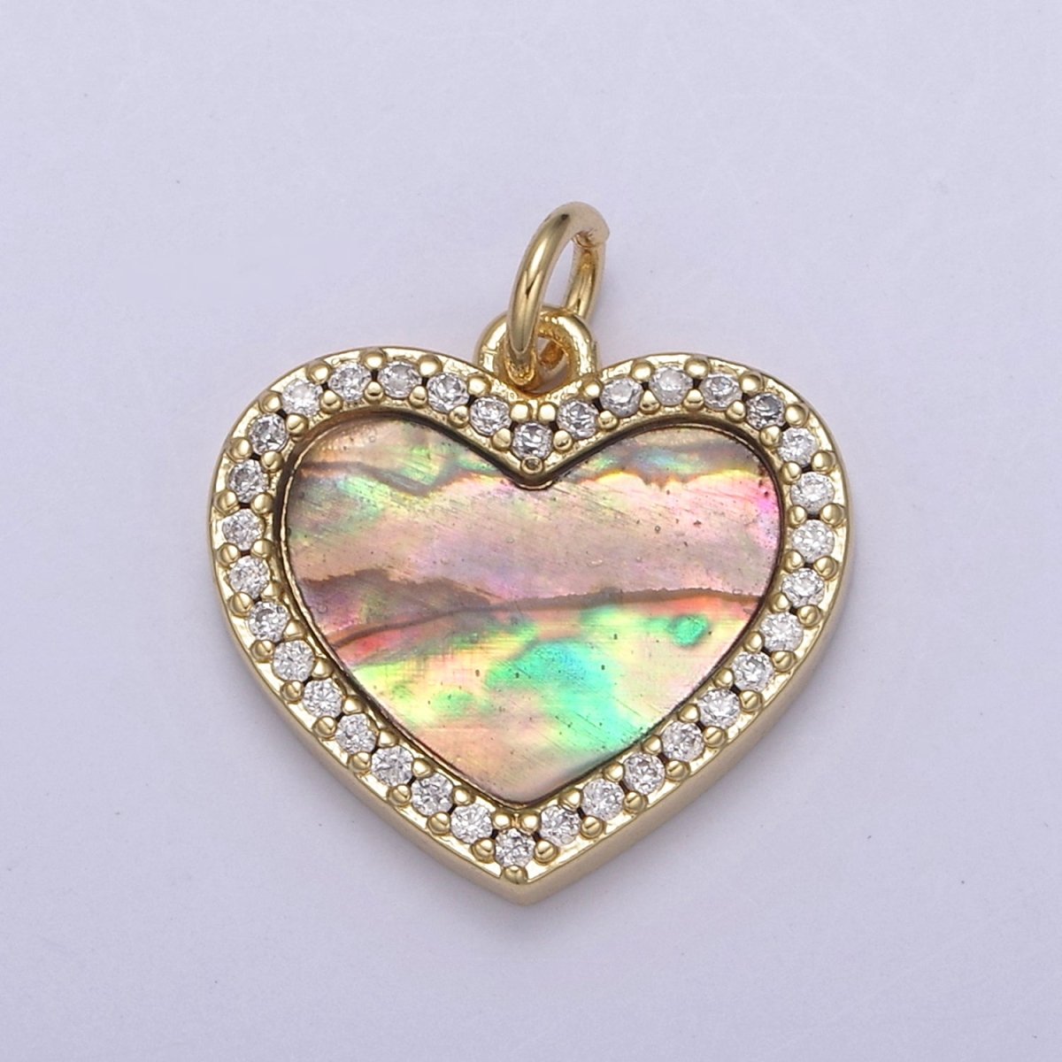 Gemstone Heart Charm, Boho Heart Pendant for Necklace, Turquoise Heart Pendant, Malachite Heart Pendant, Tiger Eye Pearl Abalone Heart Charm for Jewelry Making N-896 - N-900