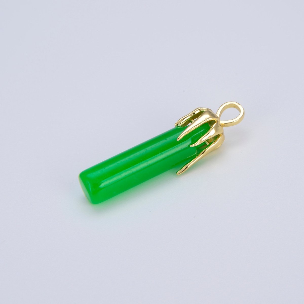 Genuine Green Jade Stick Green Pendant Necklace for Drop Dangle Charm Necklace Earring Jewelry Making AH-306 AH-307