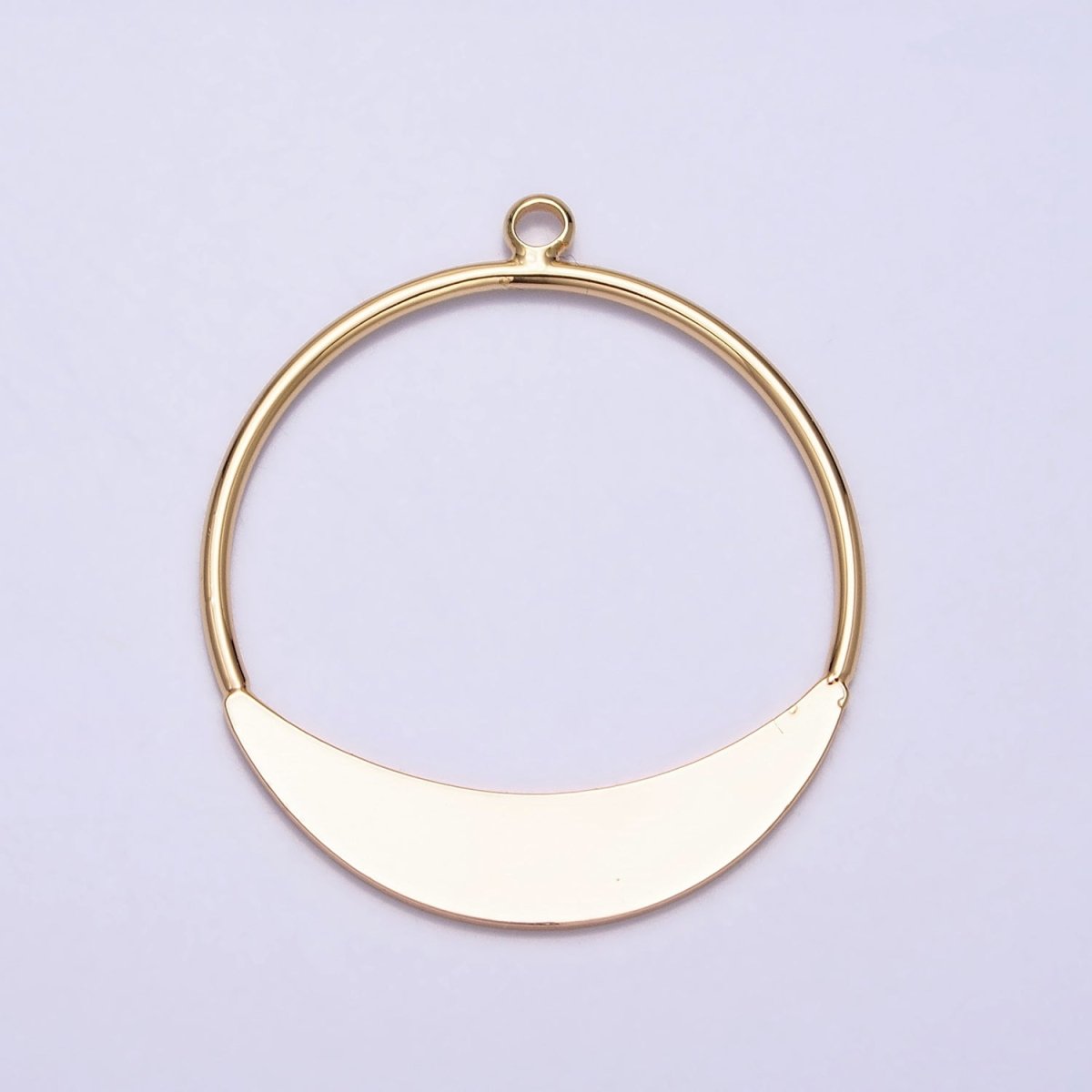 Geometric Crescent Round Circular Charm in Gold & Silver | AC631 AC632