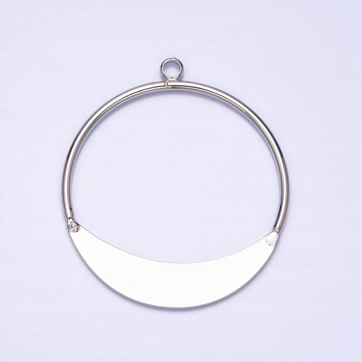 Geometric Crescent Round Circular Charm in Gold & Silver | AC631 AC632