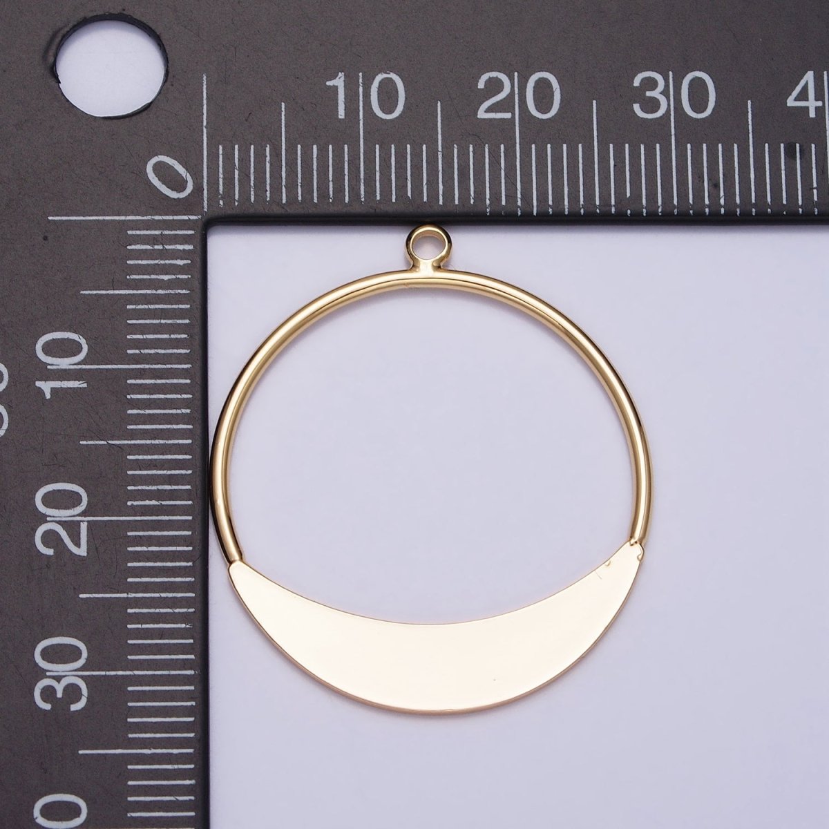 Geometric Crescent Round Circular Charm in Gold & Silver | AC631 AC632