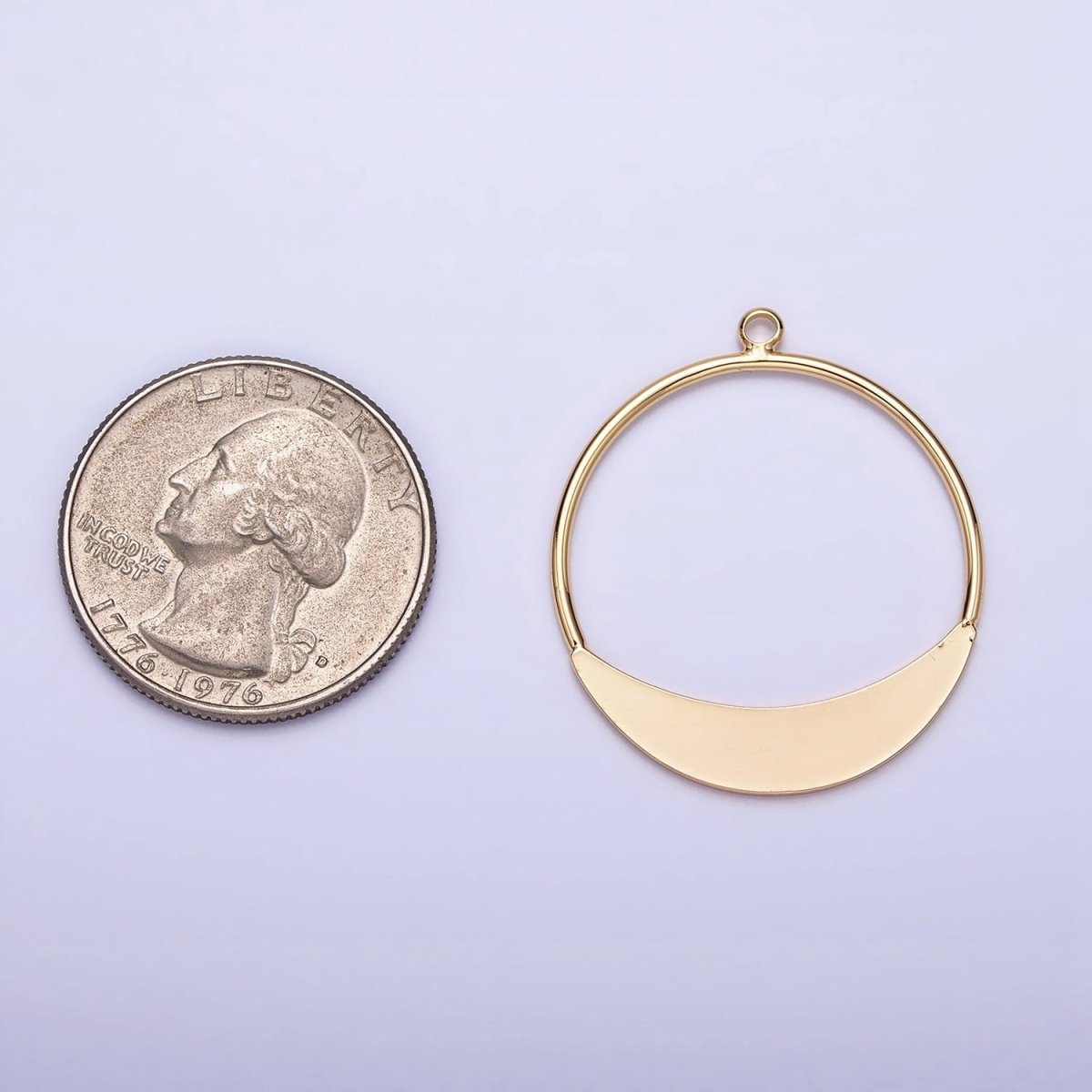 Geometric Crescent Round Circular Charm in Gold & Silver | AC631 AC632