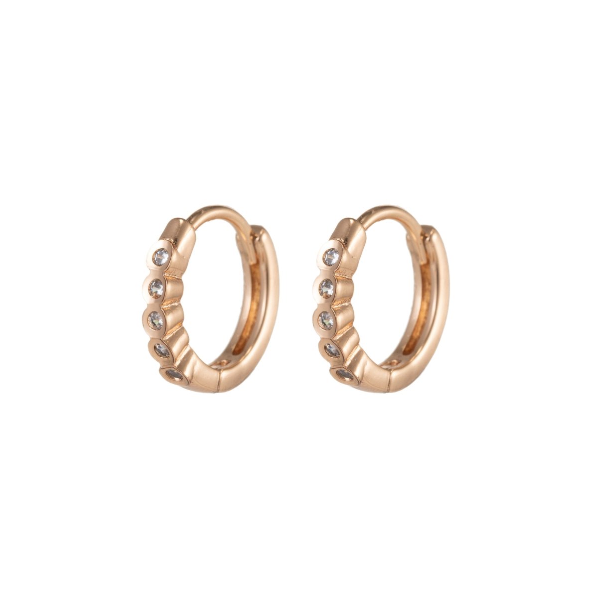 Geometric Earrings, Hexagon Earrings, Geometric Jewelry, Geometric Hoops Earrings Minimalist Micro Pave Huggie Earrings Q-055