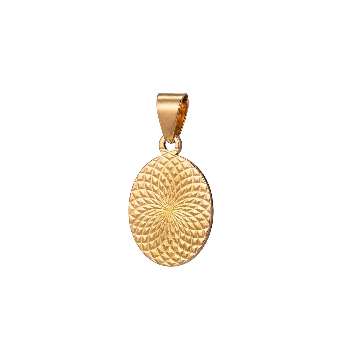 Geometric Jewelry Findings Oval Pendant - Gold Filled Oval Pendant - Necklace Findings - Jewelry Supplies H-901