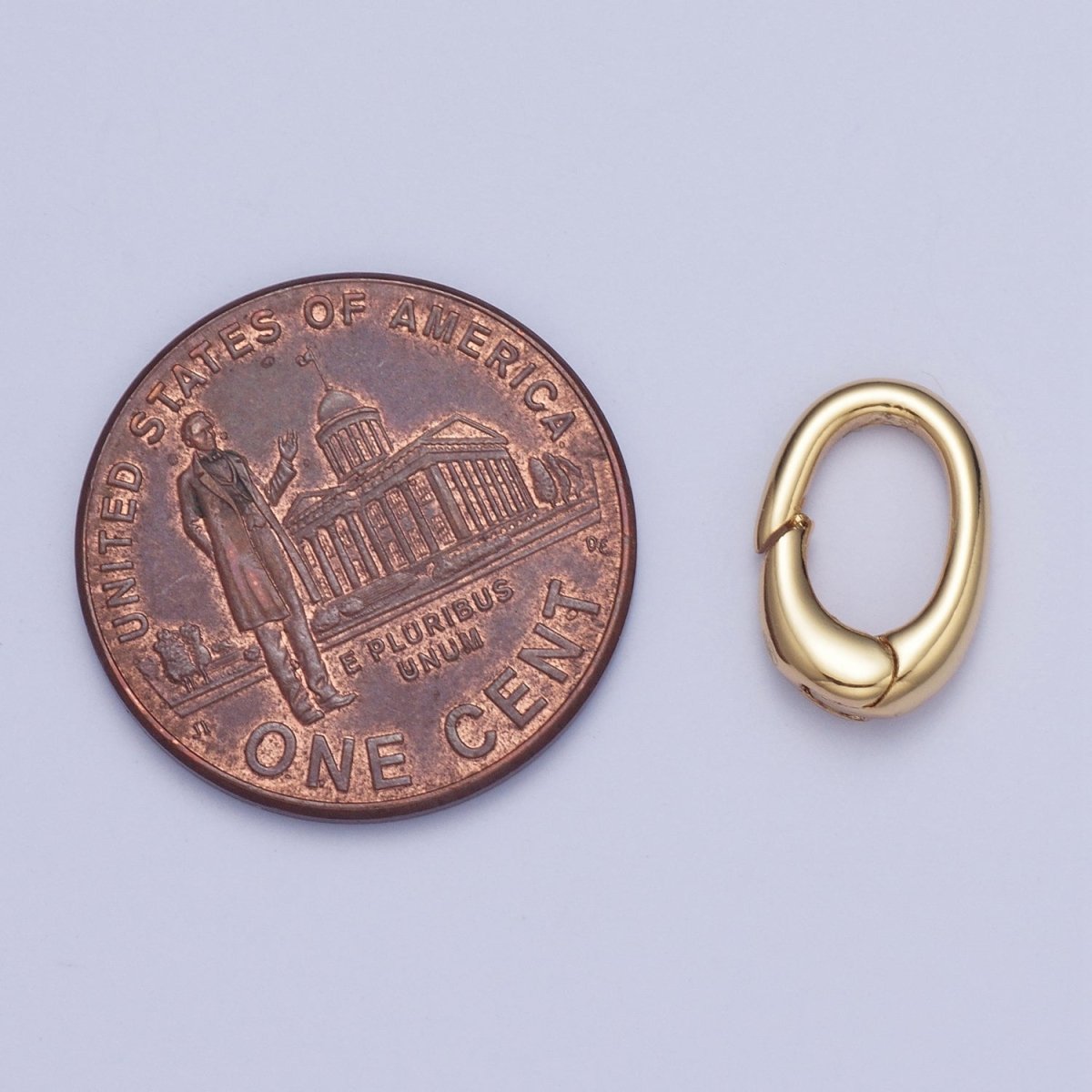 Gold 12x8mm Spring Gate Ring Rectangular Oval Closure Clasps Findings For Jewelry Making L-915 - DLUXCA