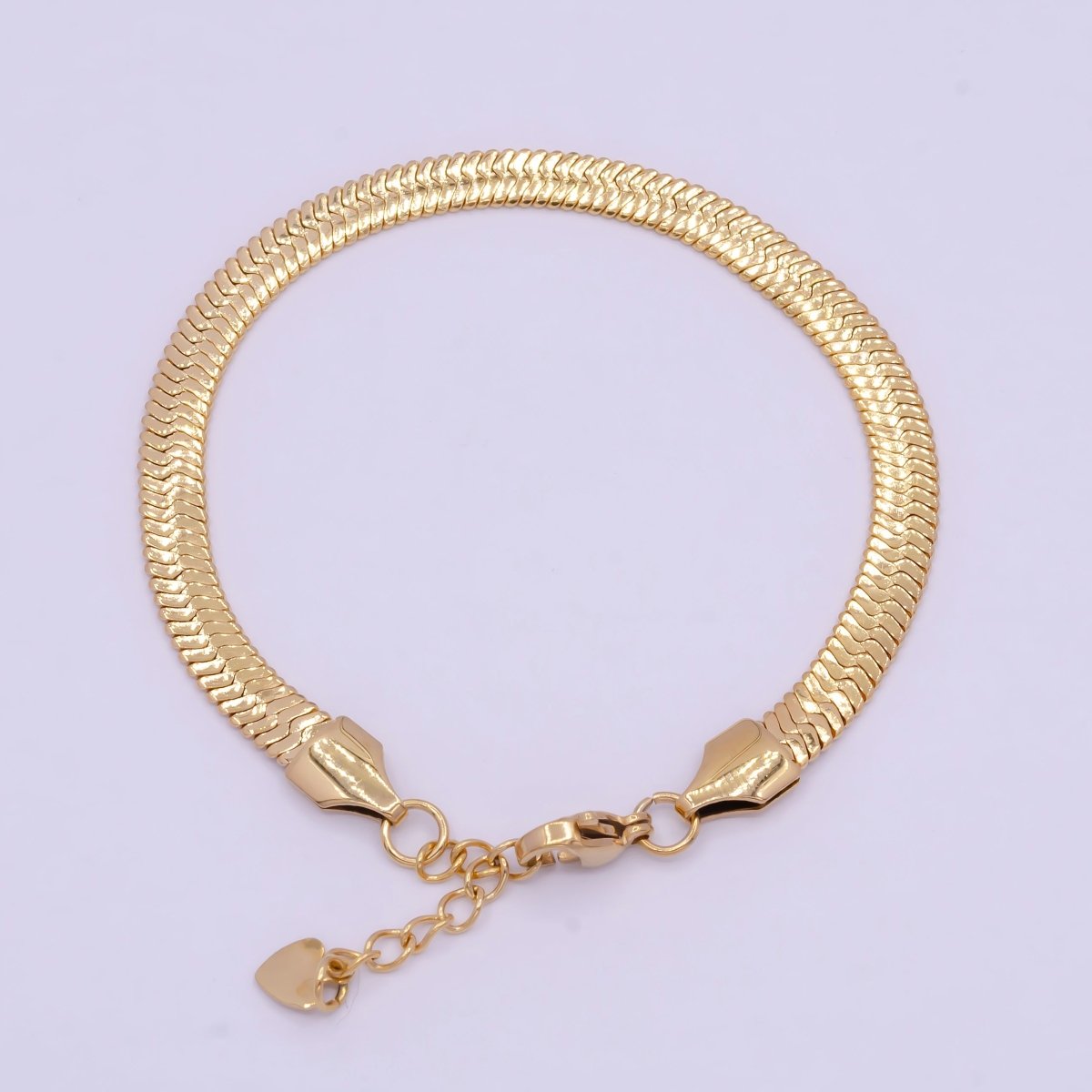 Gold 3mm 4mm 5mm Herringbone Snake Chain Bracelet For Wholesale Bracelet Jewelry Making Supply | WA-924 WA-925 WA-926