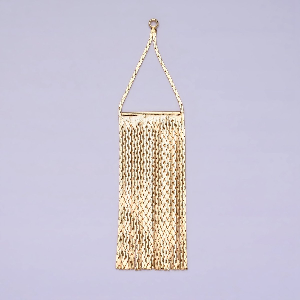 Gold 75mm Multiple Box Chain Rectangular Tassel Charm Jewelry Making Supply | Z932 - DLUXCA