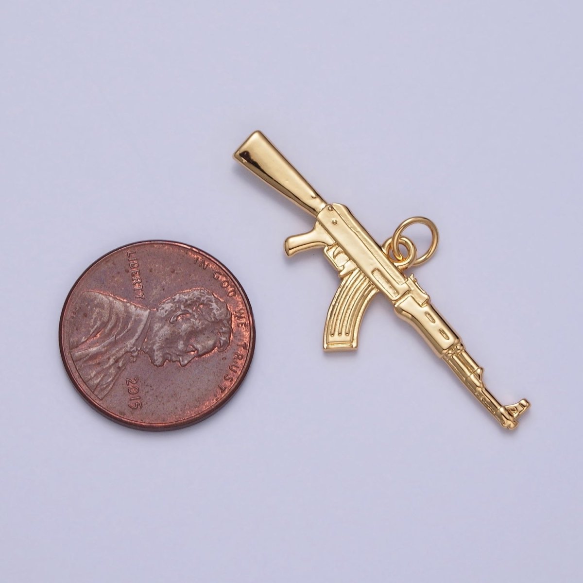 OS Gold AK-47 Gun Sniper Rifle Weapon Charm | X-146
