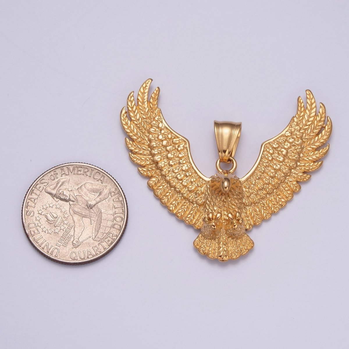 Gold / Antique Silver Eagle Necklace Pendant For Men American Eagle Pendant Men Women Big Bold Eagle Jewelry  X-634