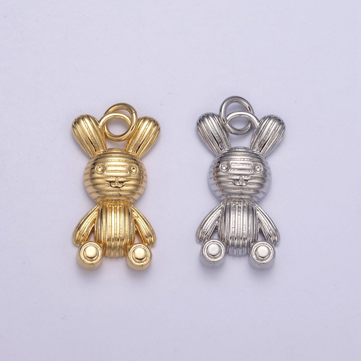 Gold Balloon Rabbit Charm Silver Figurine Statue Balloon Rabbit Pendant N-256 N-257
