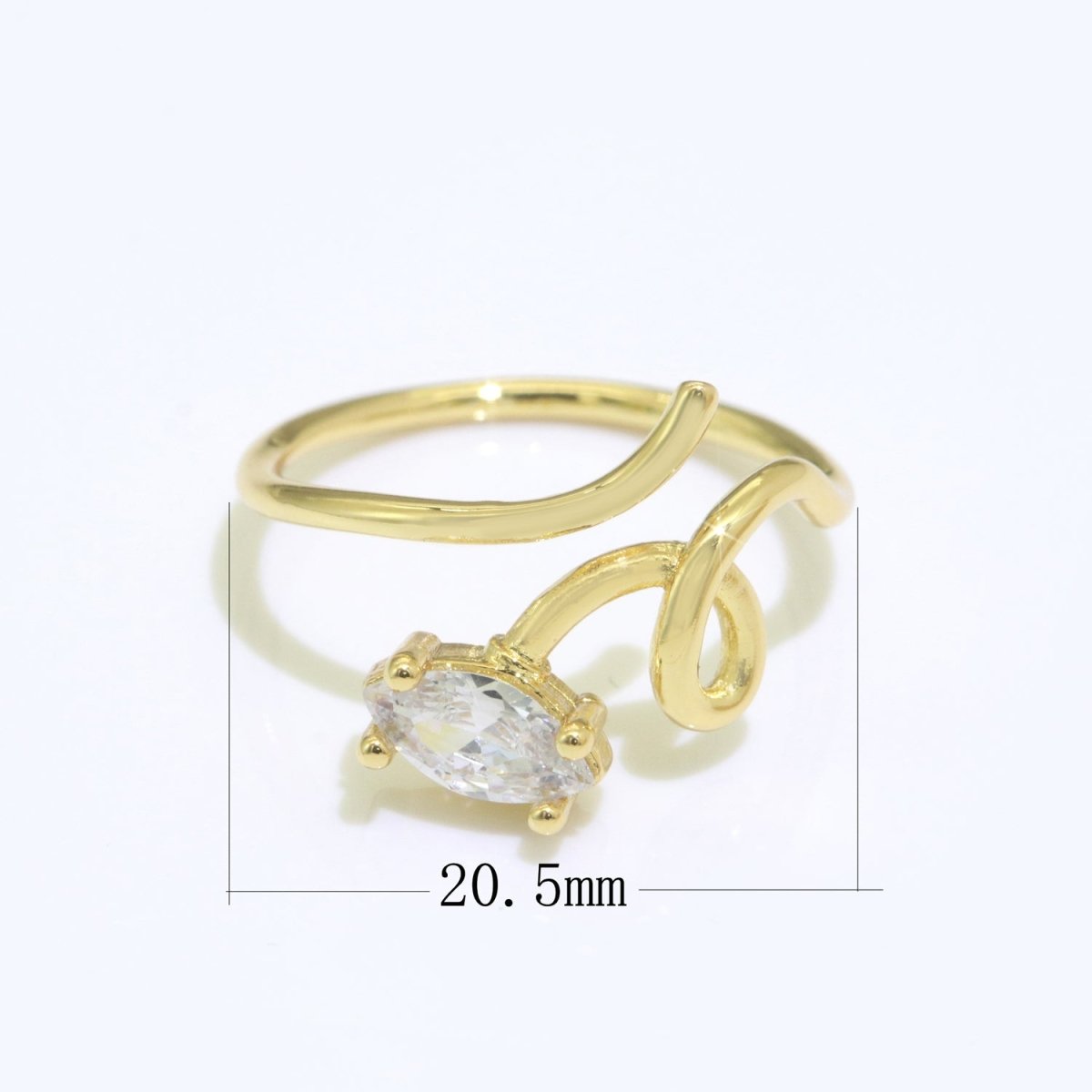 Gold Band Women Finger Rings Open Adjusted Trendy Vine Twist Ring R-037