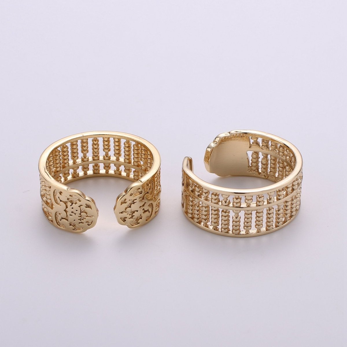 Gold Beaded Ring, Statement Ring, Chunky Dome Ring, Stackable Ring Thick Gold Ring Antique Gold Ring adjustable ring, R-013 R-014