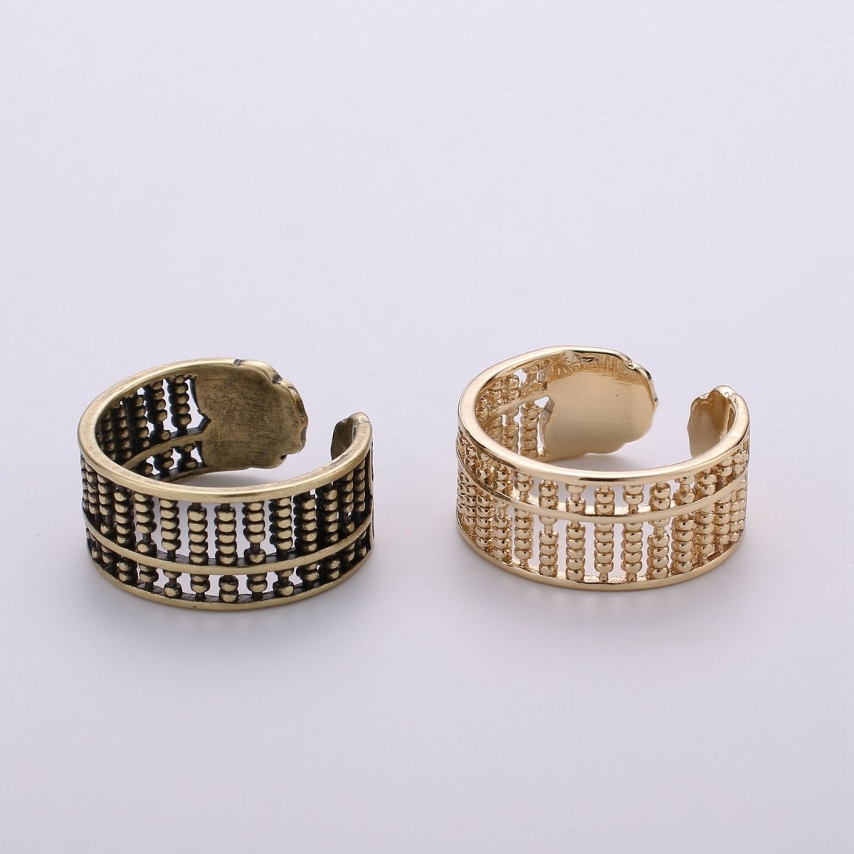 Gold Beaded Ring, Statement Ring, Chunky Dome Ring, Stackable Ring Thick Gold Ring Antique Gold Ring adjustable ring, R-013 R-014