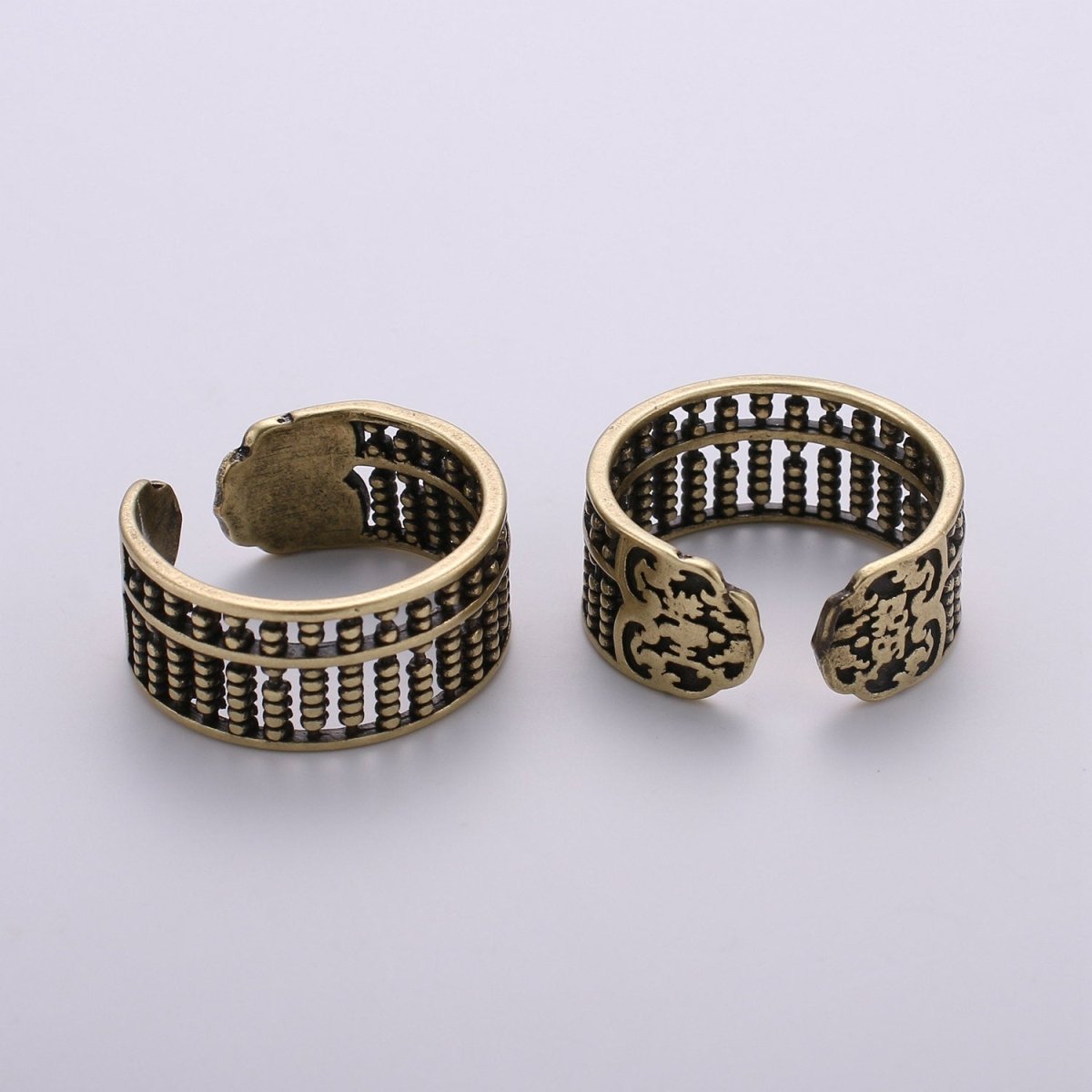 Gold Beaded Ring, Statement Ring, Chunky Dome Ring, Stackable Ring Thick Gold Ring Antique Gold Ring adjustable ring, R-013 R-014