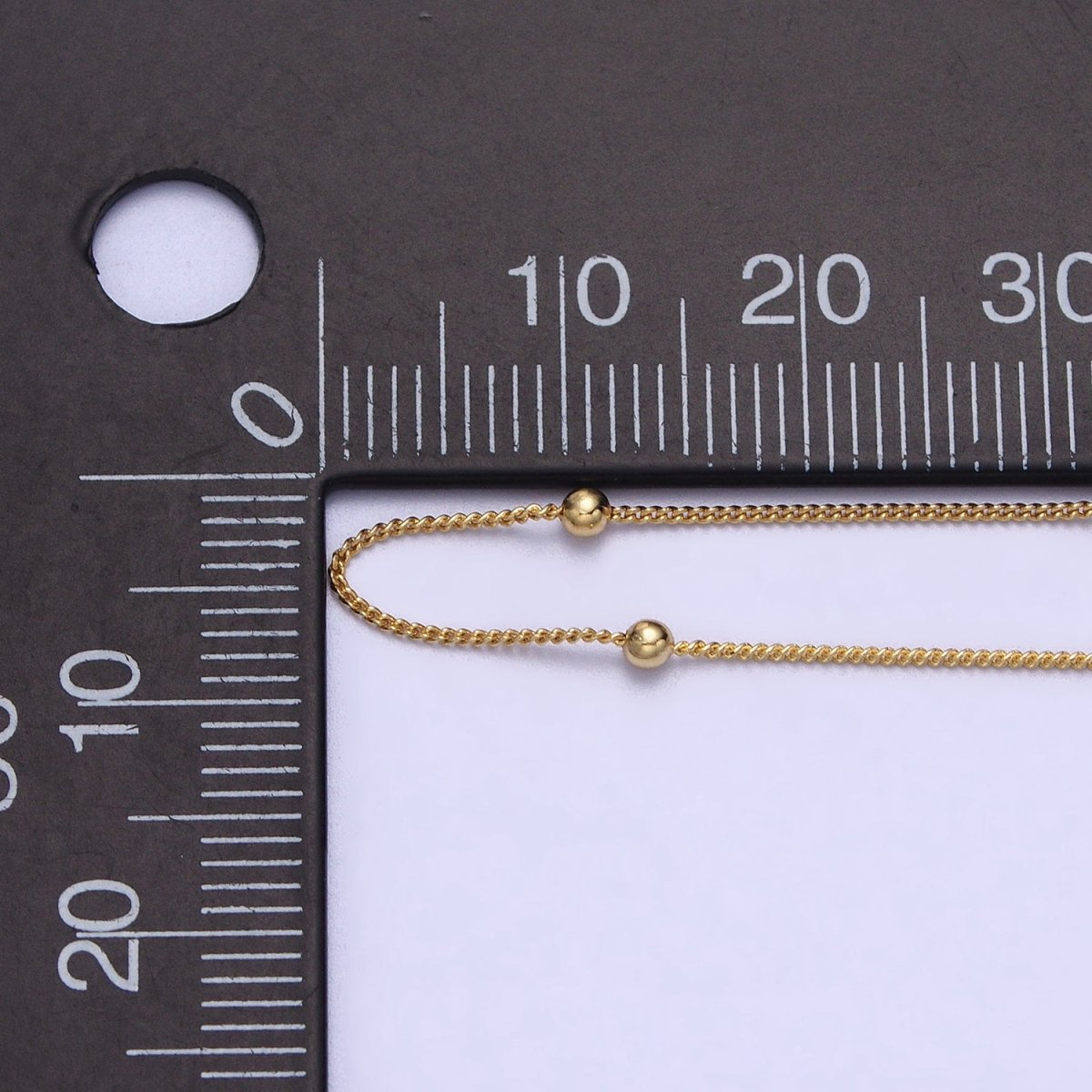 Gold Beaded Satellite Chain 17.75 inch Necklace Simple, Everyday Layering Necklace | WA-1640 WA-1641 Clearance Pricing