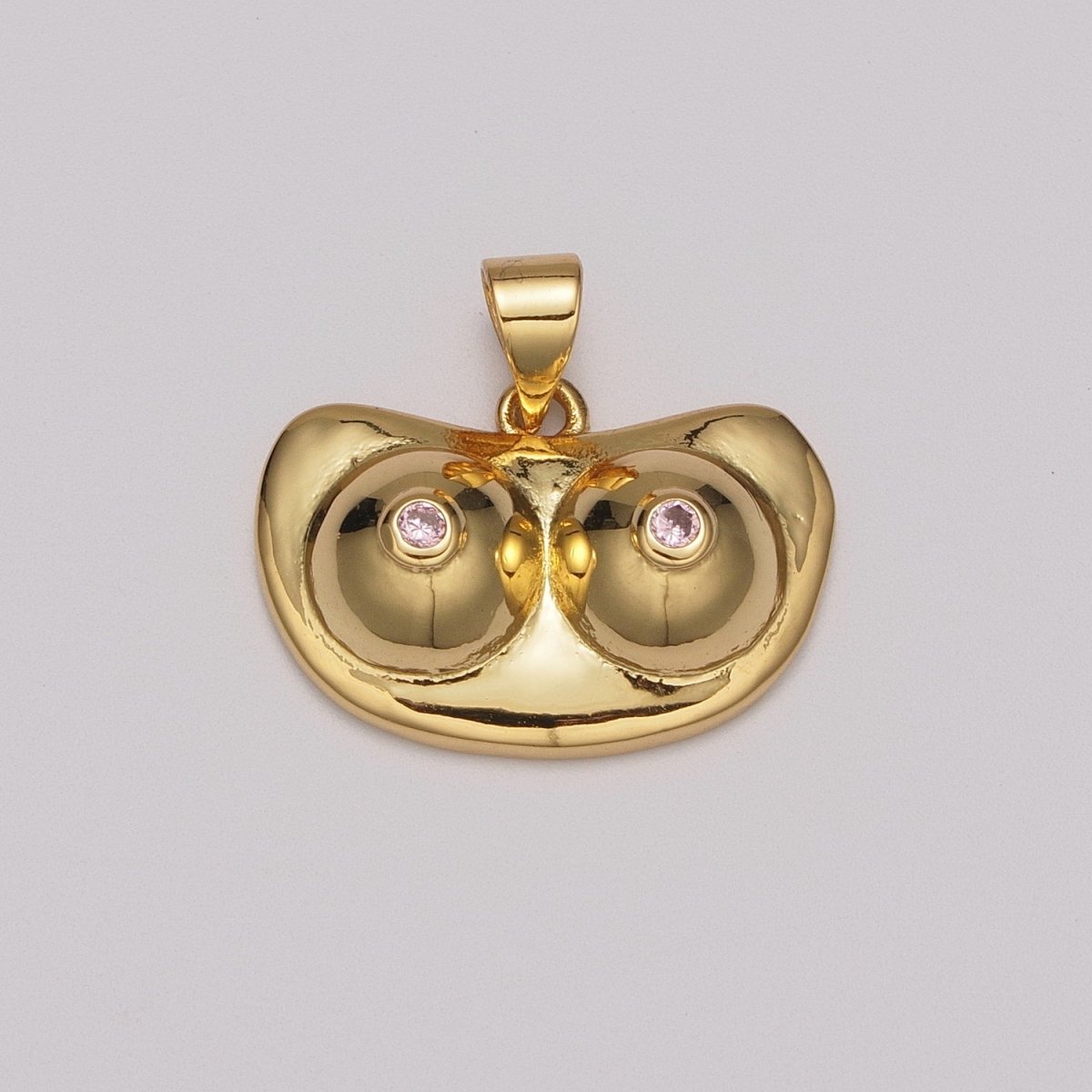Gold Boob Charm | Silver Breast Pendants | Feminist Jewelry Making Supply | Gold Breast Necklace Pendant  N-1415