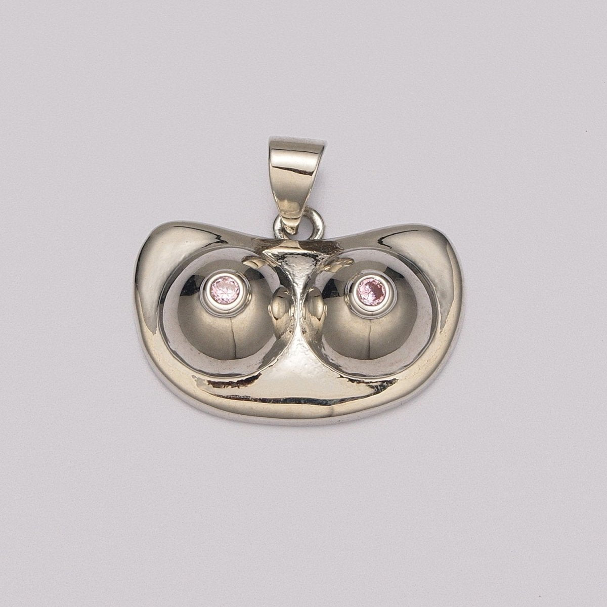 Gold Boob Charm | Silver Breast Pendants | Feminist Jewelry Making Supply | Gold Breast Necklace Pendant  N-1415