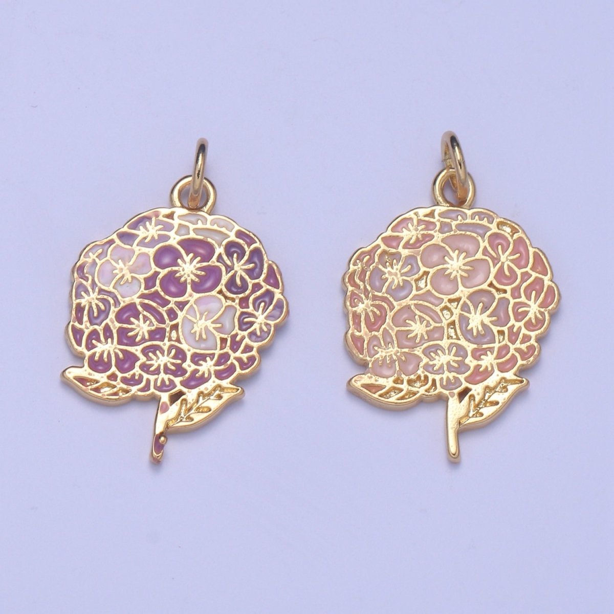 Gold Bouquet Charms - wedding bouquet charms - Daisy Flower Charm -Enamel Bridal Wedding Bridesmaid Gifts Necklace Charm Jewelry Making E-290 E-291