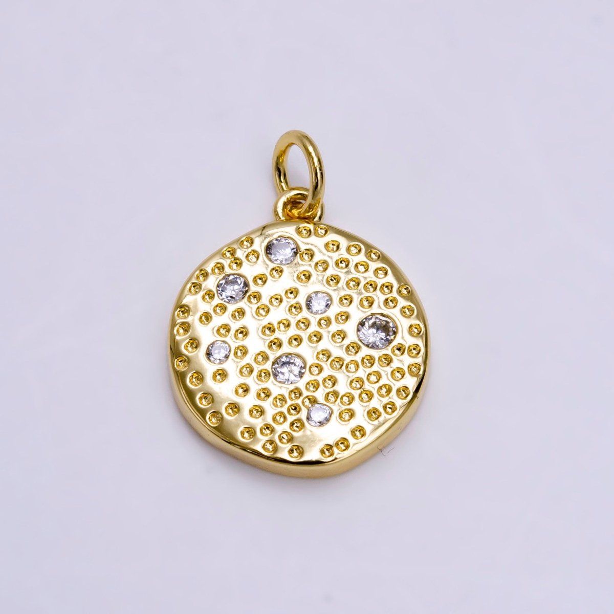Gold Bubble Charm, Bubble Pendant, Bubble Coin Charm, Tiny Bubble Charm 14k Gold Filled Charm N-240 - DLUXCA