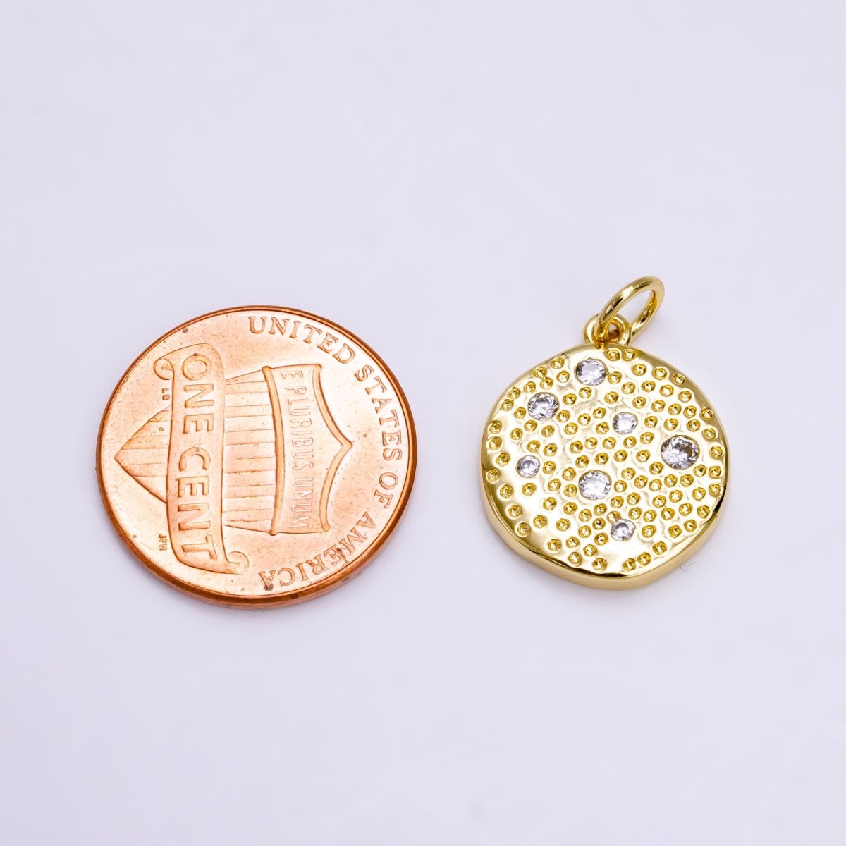 Gold Bubble Charm, Bubble Pendant, Bubble Coin Charm, Tiny Bubble Charm 14k Gold Filled Charm N-240 - DLUXCA
