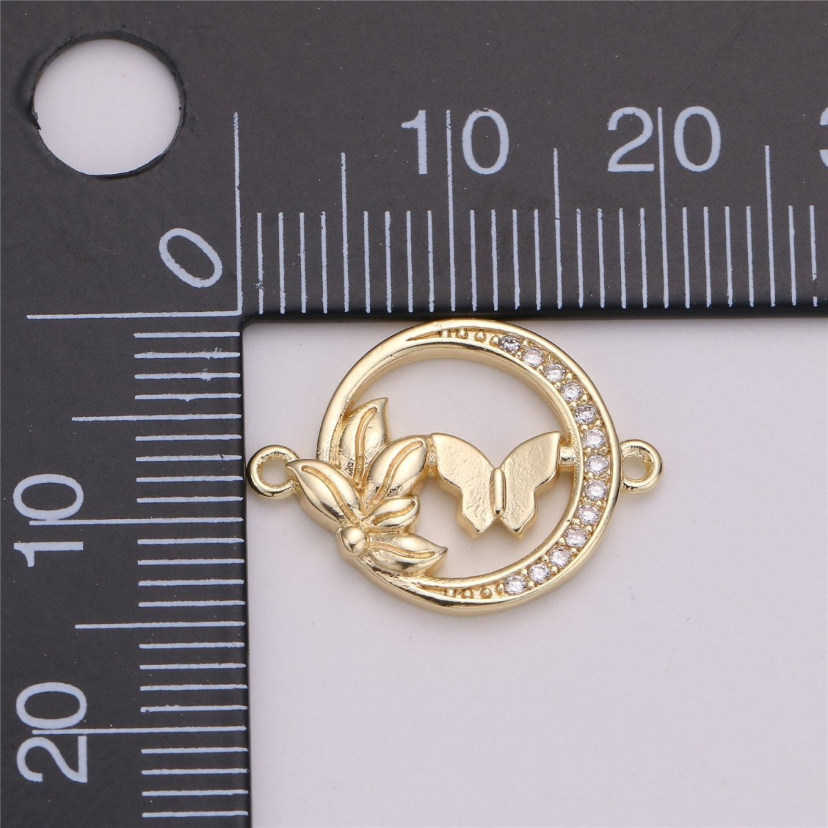 OS Gold Butterfly Charm Connector , Micro Pave CZ Charm, 18K Gold Filled Pendant Dainty Butterflies Necklace Bracelet Charm for Jewelry Making F-289