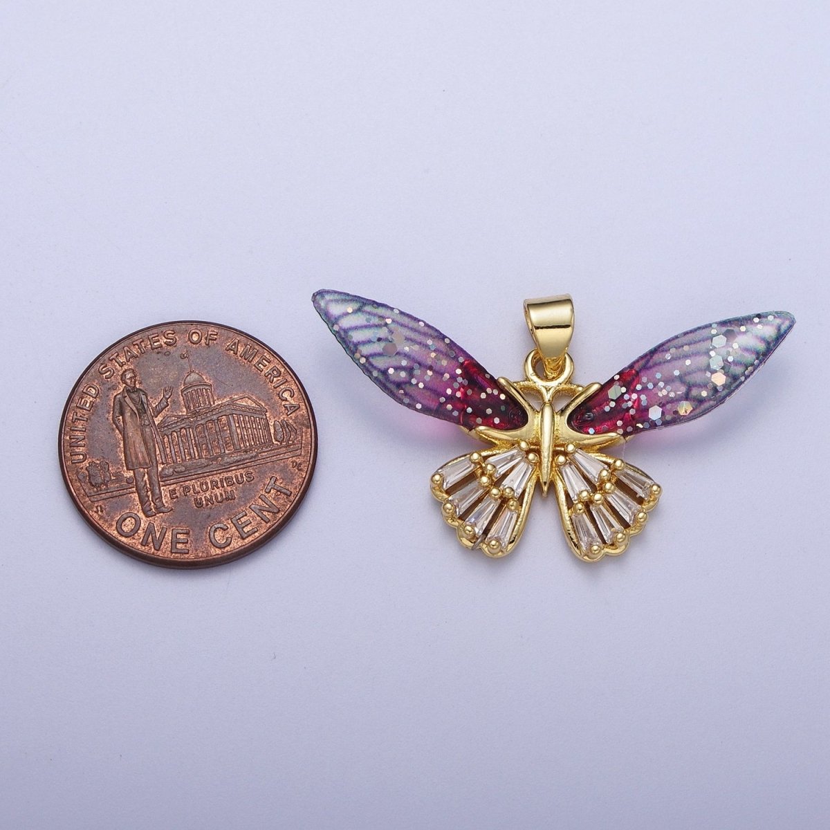 Gold Butterfly Pendant Magical Dream Mariposa Charm H-664 H-665