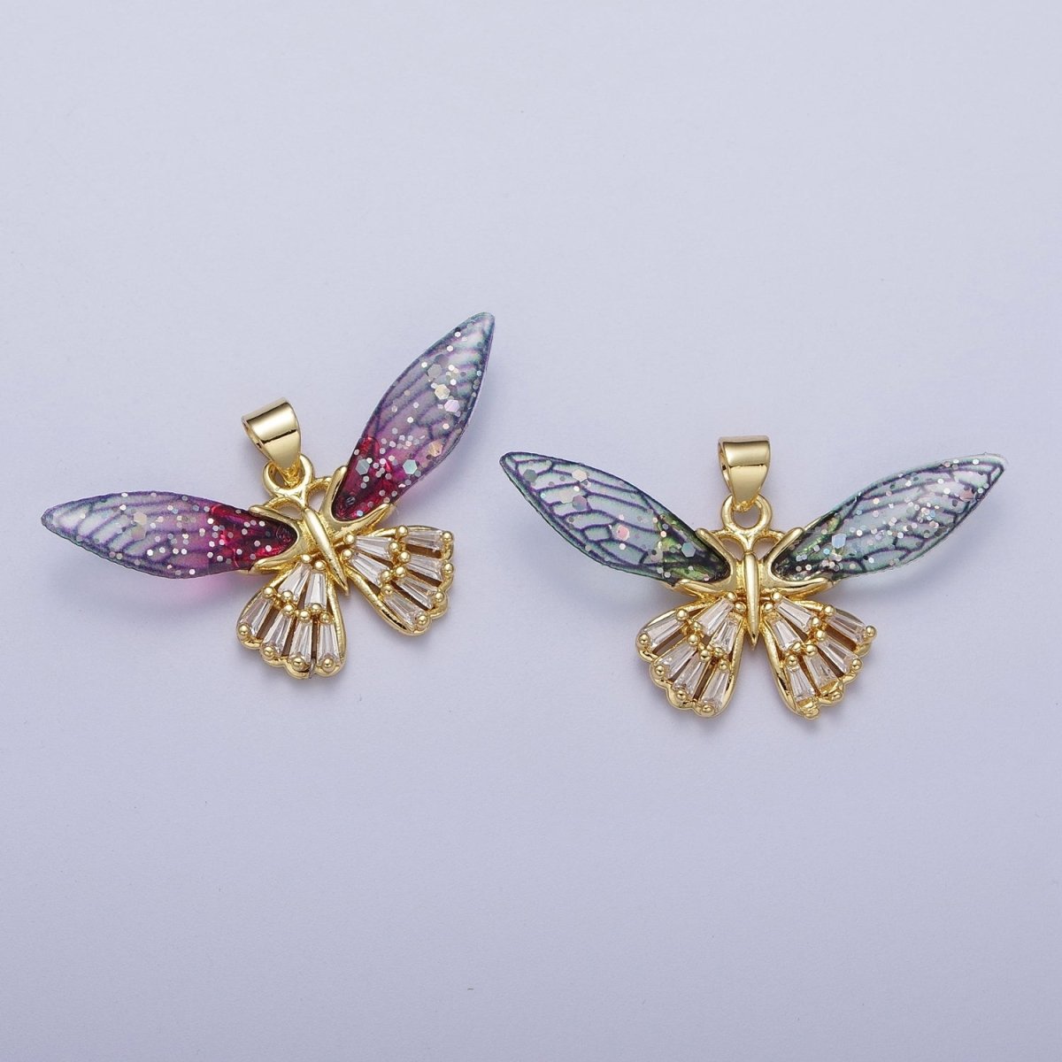 Gold Butterfly Pendant Magical Dream Mariposa Charm H-664 H-665