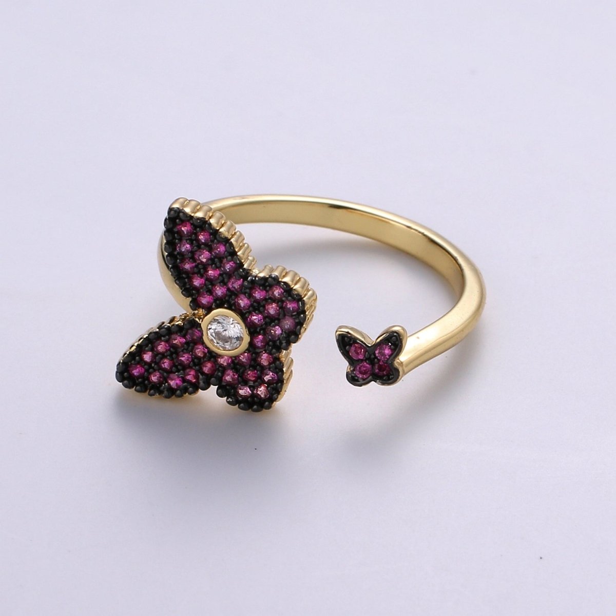 Gold Butterfly Ring, Dainty Gold Ring Open Ring Adjustable Ring Animal Jewelry Monarch Mariposa Ring Christmas Gift for Her, R-051 - R-054
