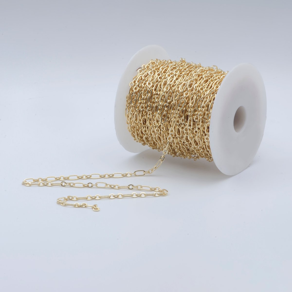 Gold CABLE Chain by Yard, Link Cable Elongate Chain, Wholesale Bulk Roll Chain For Jewelry Making, 3.9mm Width, Unfinished 16K Gold Filled Chain | ROLL-504 ROL-554