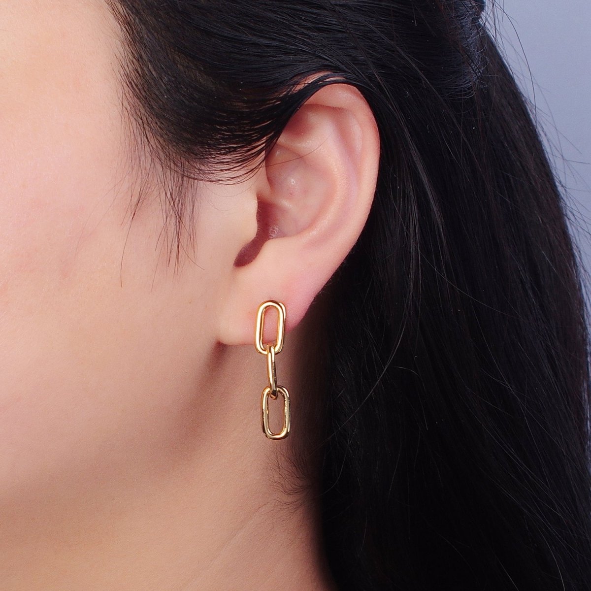 Gold Cable Link Earrings • Minimalist Gold Earrings • Perfect Gift for Her V-176