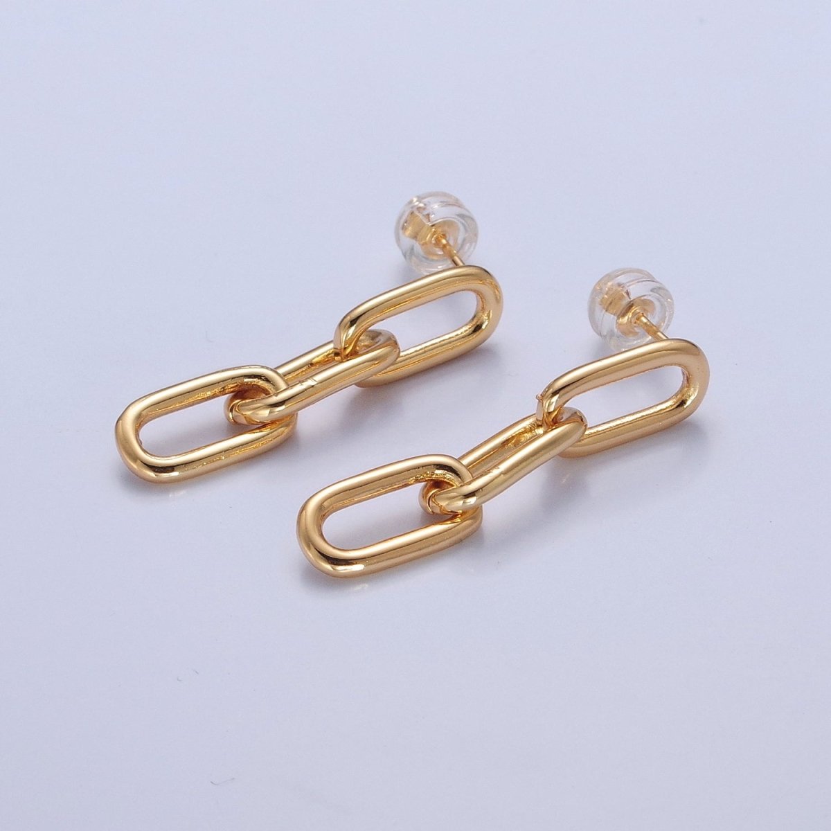 Gold Cable Link Earrings • Minimalist Gold Earrings • Perfect Gift for Her V-176