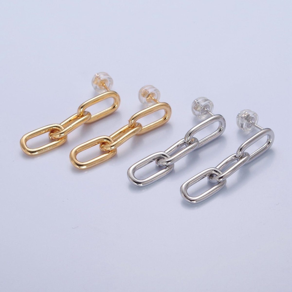 Gold Cable Link Earrings • Minimalist Gold Earrings • Perfect Gift for Her V-176