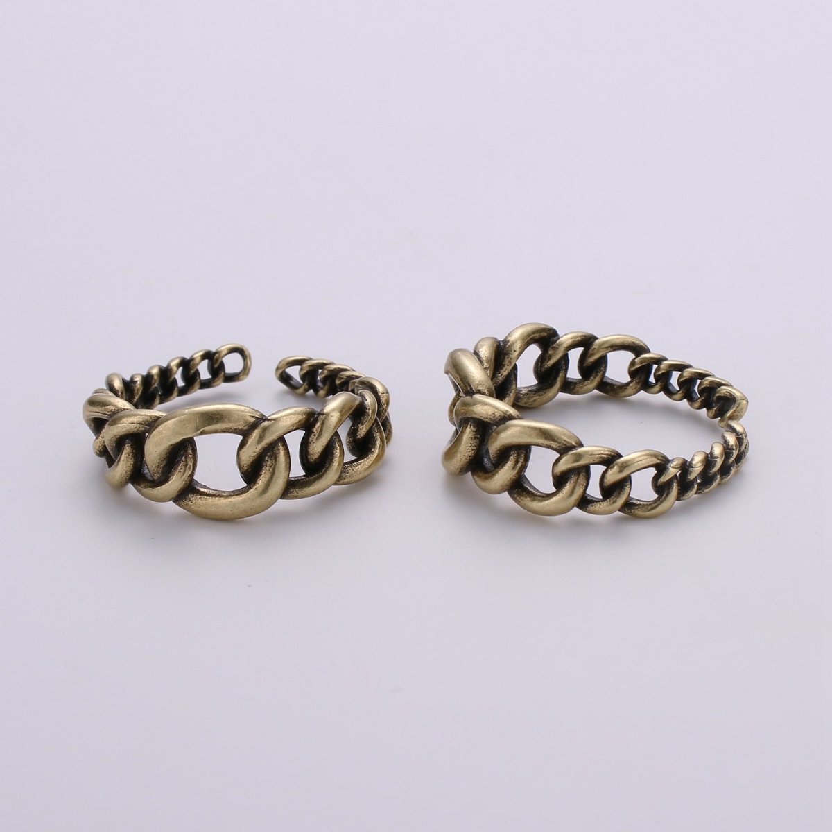 Gold Chain Ring, Statement Ring, Chunky Link Chain Ring, Stackable Ring Thick Gold Ring Antique Gold Ring adjustable R-003