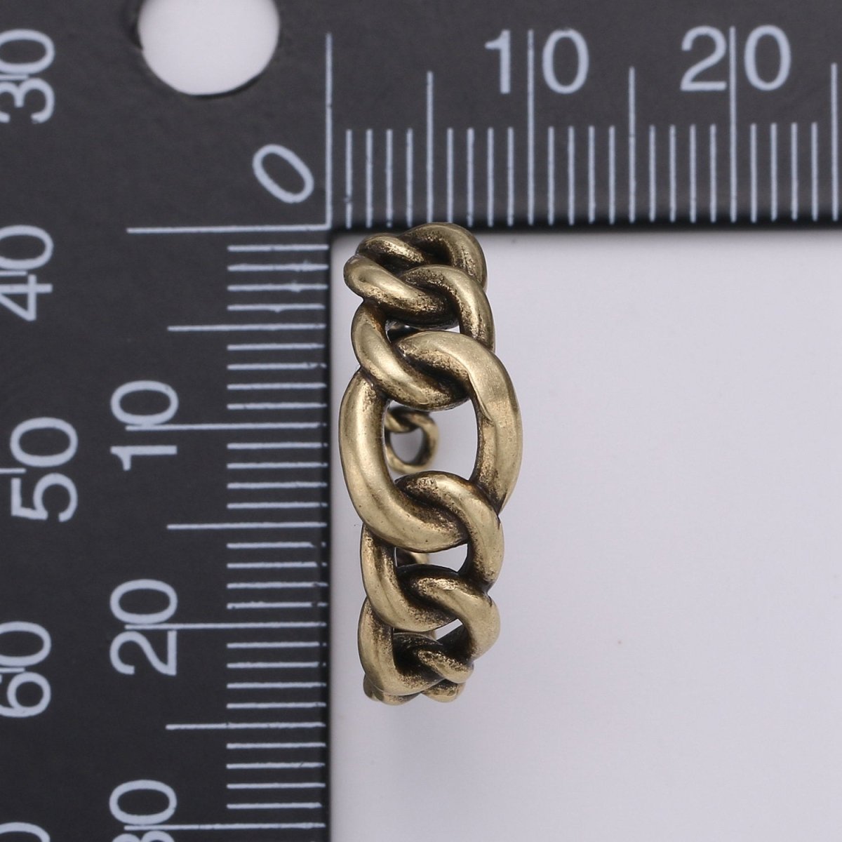 Gold Chain Ring, Statement Ring, Chunky Link Chain Ring, Stackable Ring Thick Gold Ring Antique Gold Ring adjustable R-003