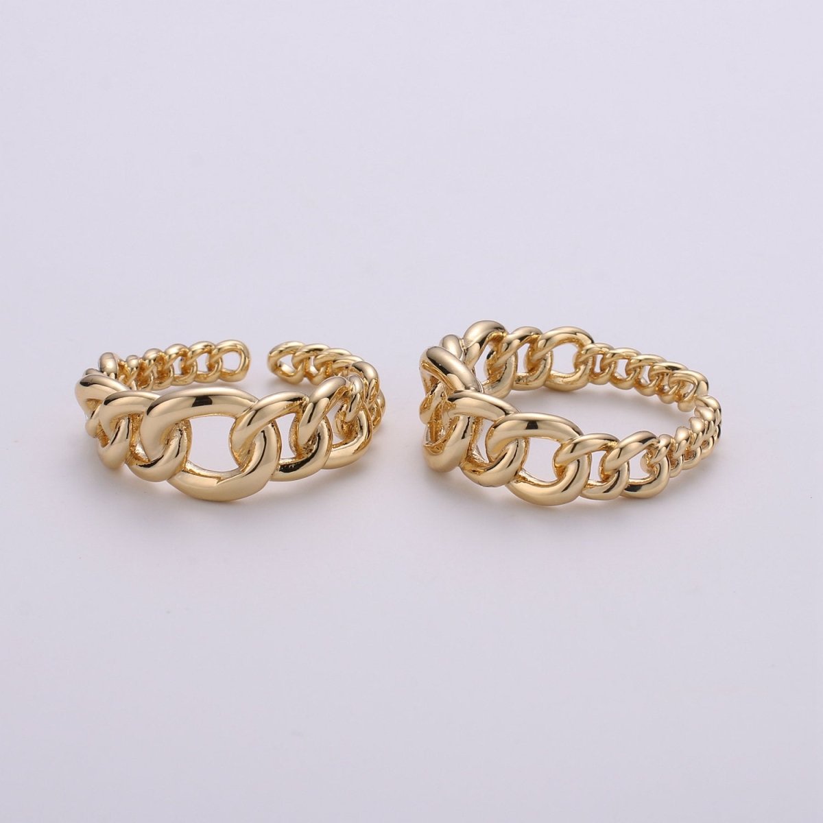 Gold Chain Ring, Statement Ring, Chunky Link Chain Ring, Stackable Ring Thick Gold Ring Antique Gold Ring adjustable R-003