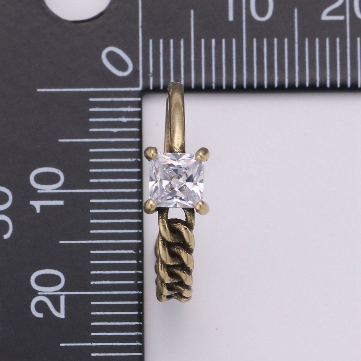 Gold Chain Ring, Statement Ring, Minimalist pLink Chain Ring, Stackable Ring Dainty Ring w/ CZ Stone Antique Gold Ring adjustable  R-023 R-024