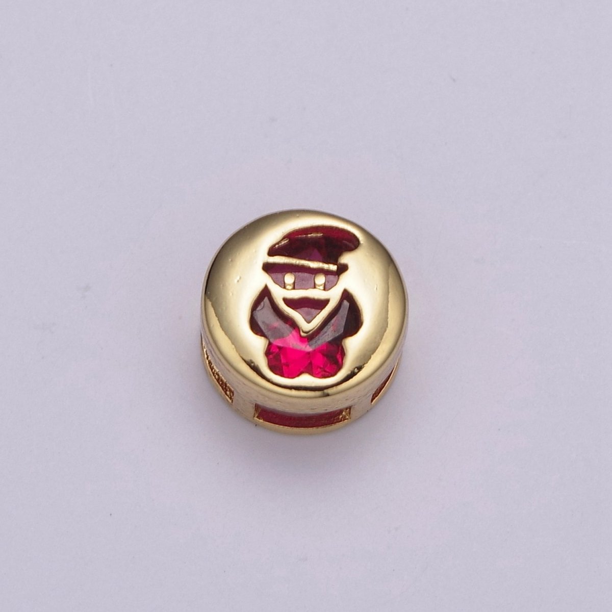 Gold Christmas Bead Spacer For Bracelet Making - Christmas Jewelry Supplies Gift - Santa Raindeer Bow Christmas Tree Star Snowflake Heart Bead with Cubic Zirconia B-766 to B-772