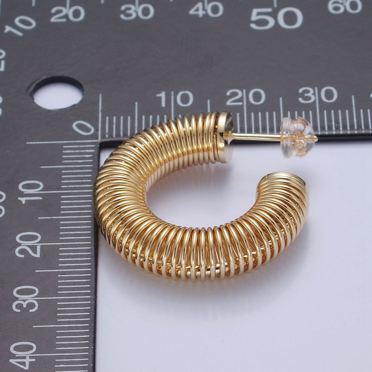 Gold Chunky Medium Sized Spiral Hoops Thick Gold Hoop Earrings Everyday Hoops T-411 T-412